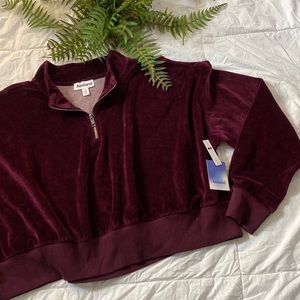 NWT Cropped Velour Sweatshirt